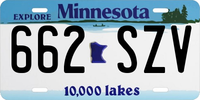 MN license plate 662SZV
