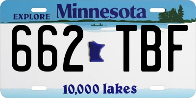 MN license plate 662TBF