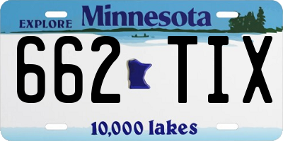 MN license plate 662TIX