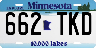 MN license plate 662TKD