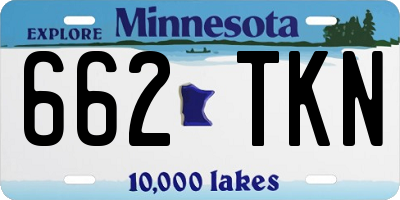 MN license plate 662TKN