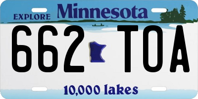 MN license plate 662TOA