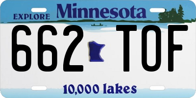 MN license plate 662TOF
