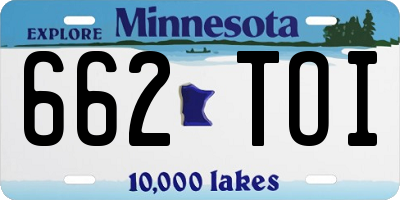 MN license plate 662TOI