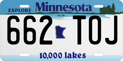 MN license plate 662TOJ