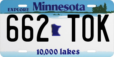 MN license plate 662TOK