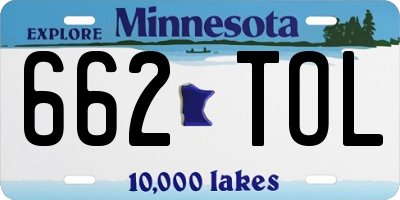 MN license plate 662TOL