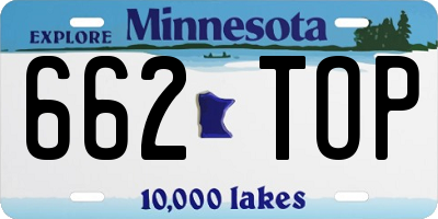 MN license plate 662TOP