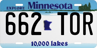 MN license plate 662TOR