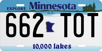 MN license plate 662TOT