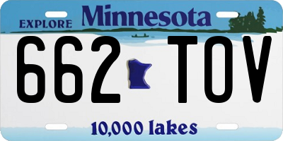 MN license plate 662TOV