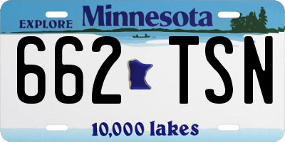 MN license plate 662TSN