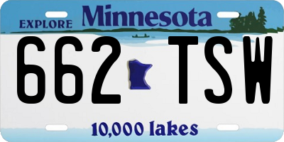 MN license plate 662TSW