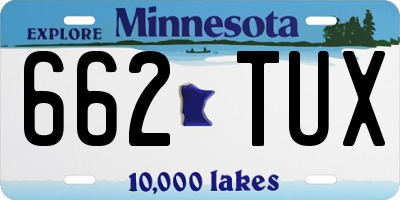 MN license plate 662TUX
