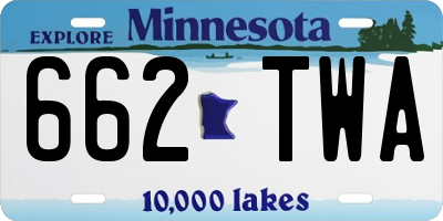 MN license plate 662TWA