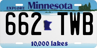 MN license plate 662TWB