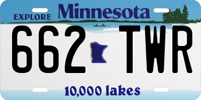 MN license plate 662TWR