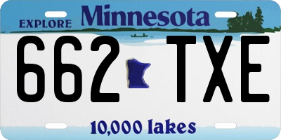 MN license plate 662TXE