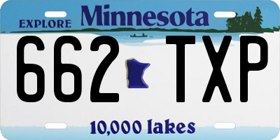 MN license plate 662TXP