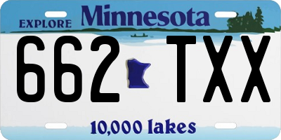MN license plate 662TXX