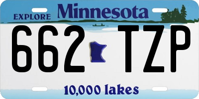 MN license plate 662TZP