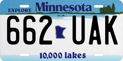 MN license plate 662UAK