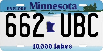 MN license plate 662UBC