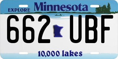 MN license plate 662UBF