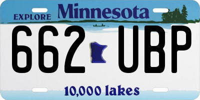 MN license plate 662UBP