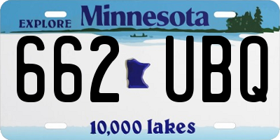 MN license plate 662UBQ