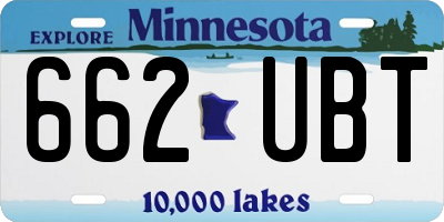 MN license plate 662UBT