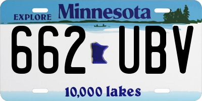 MN license plate 662UBV