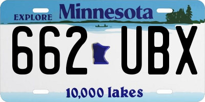 MN license plate 662UBX