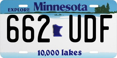 MN license plate 662UDF