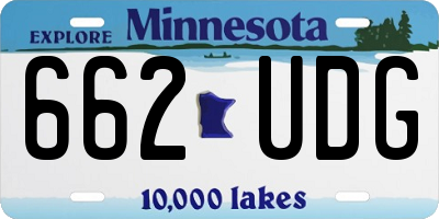 MN license plate 662UDG