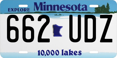 MN license plate 662UDZ