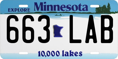 MN license plate 663LAB