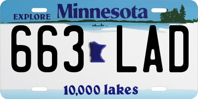 MN license plate 663LAD