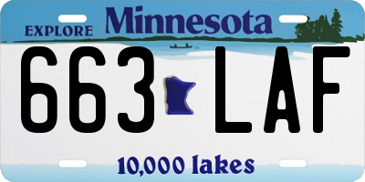 MN license plate 663LAF