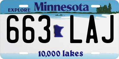 MN license plate 663LAJ