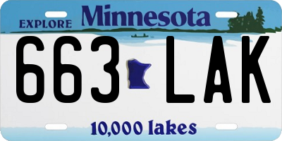 MN license plate 663LAK