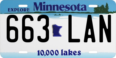 MN license plate 663LAN