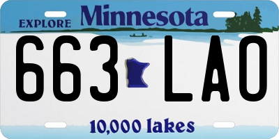 MN license plate 663LAO