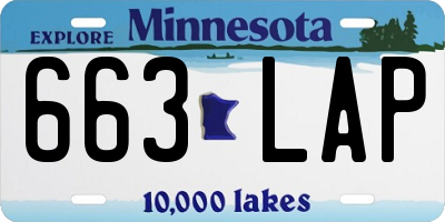 MN license plate 663LAP