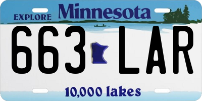 MN license plate 663LAR