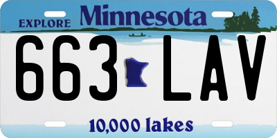 MN license plate 663LAV