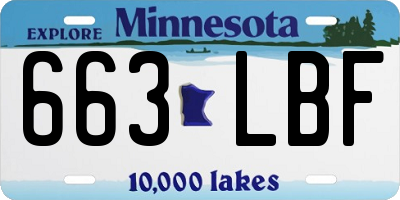 MN license plate 663LBF