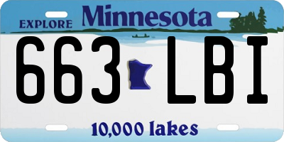 MN license plate 663LBI