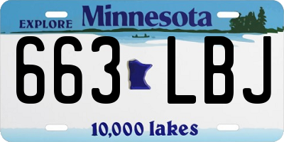 MN license plate 663LBJ