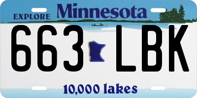 MN license plate 663LBK
